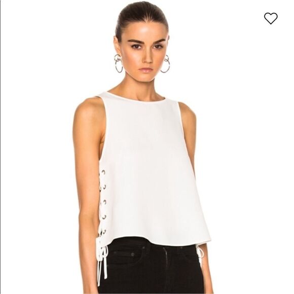 Rag & Bone White Eliza Lace Up Sides Tank Tunic S - Picture 1 of 6